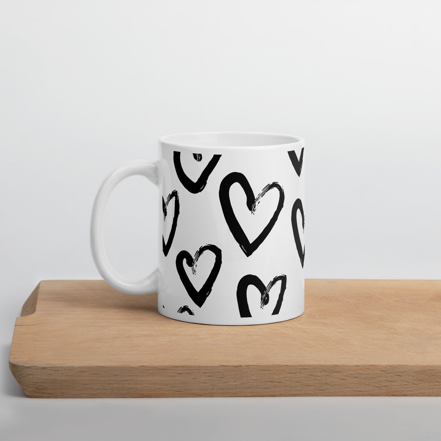 Taza corazones negros