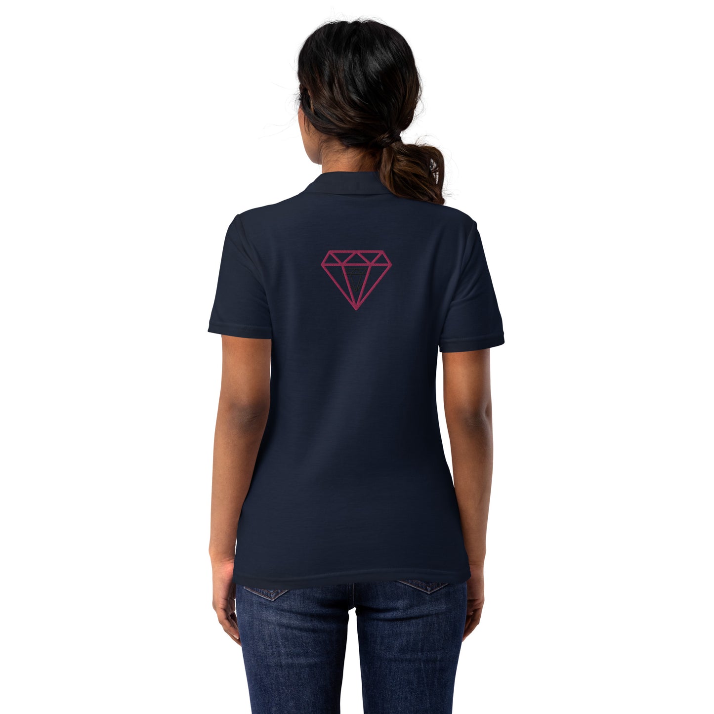 Polo de piqué para mujer diamante