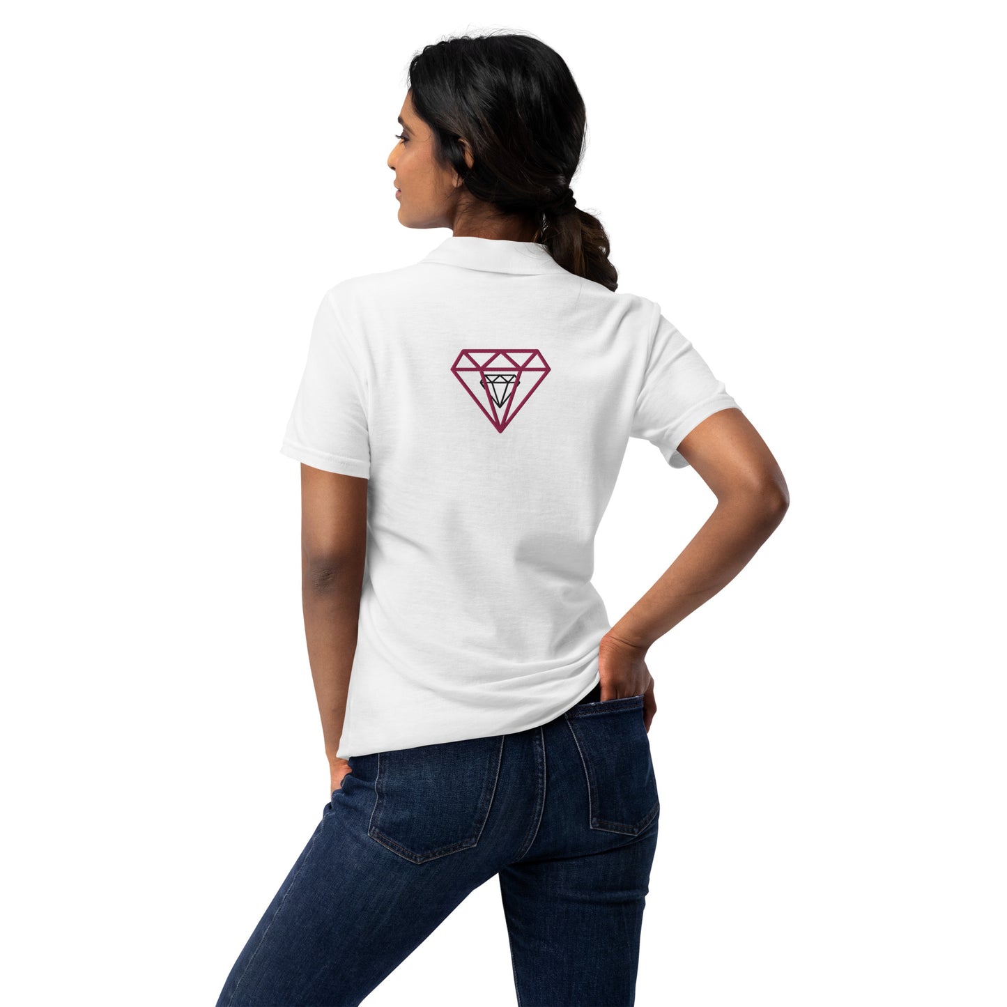 Polo de piqué para mujer diamante