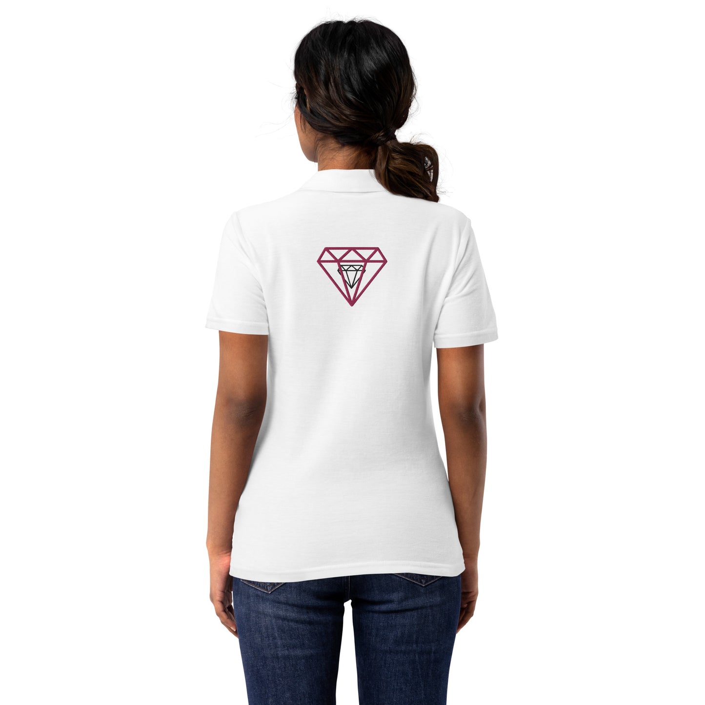 Polo de piqué para mujer diamante